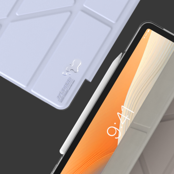 JTLEGEND Ness Pro 多角度含磁扣 iPad Pro 13 吋 (第 7 代，2024，M4) 折疊防撥水布紋保護殼, 冰藍