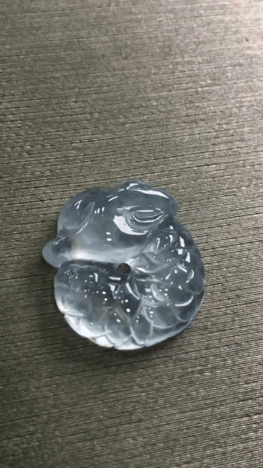 421360 翡翠玻璃種龍扣