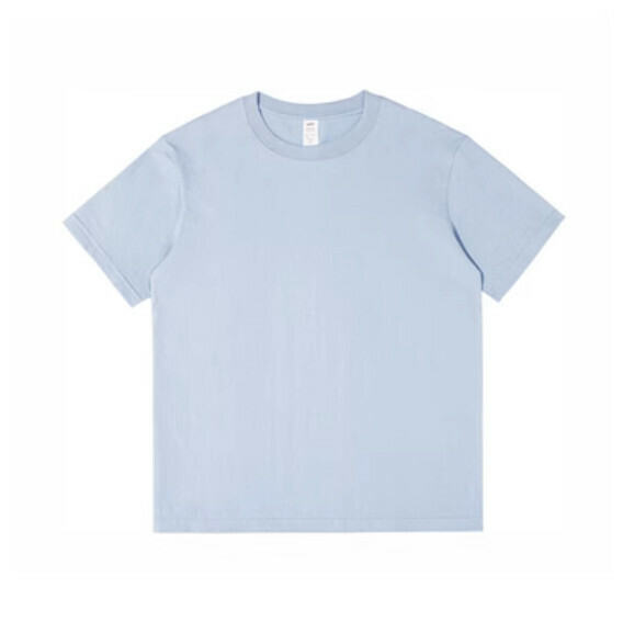 Simple and opaque solid color short-sleeved T (ice blue) [S-4XL size] [Contact customer service to confirm the shipping size after placing an order]