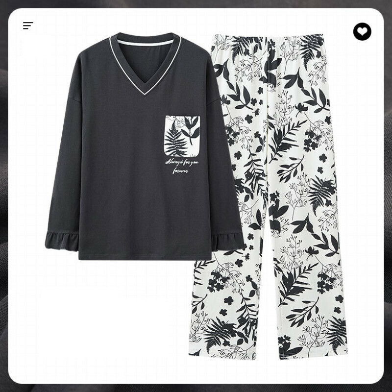 爆款長袖睡衣套裝【M-XXL碼 AM23494】【下單后聯絡客服確認發貨尺碼 】