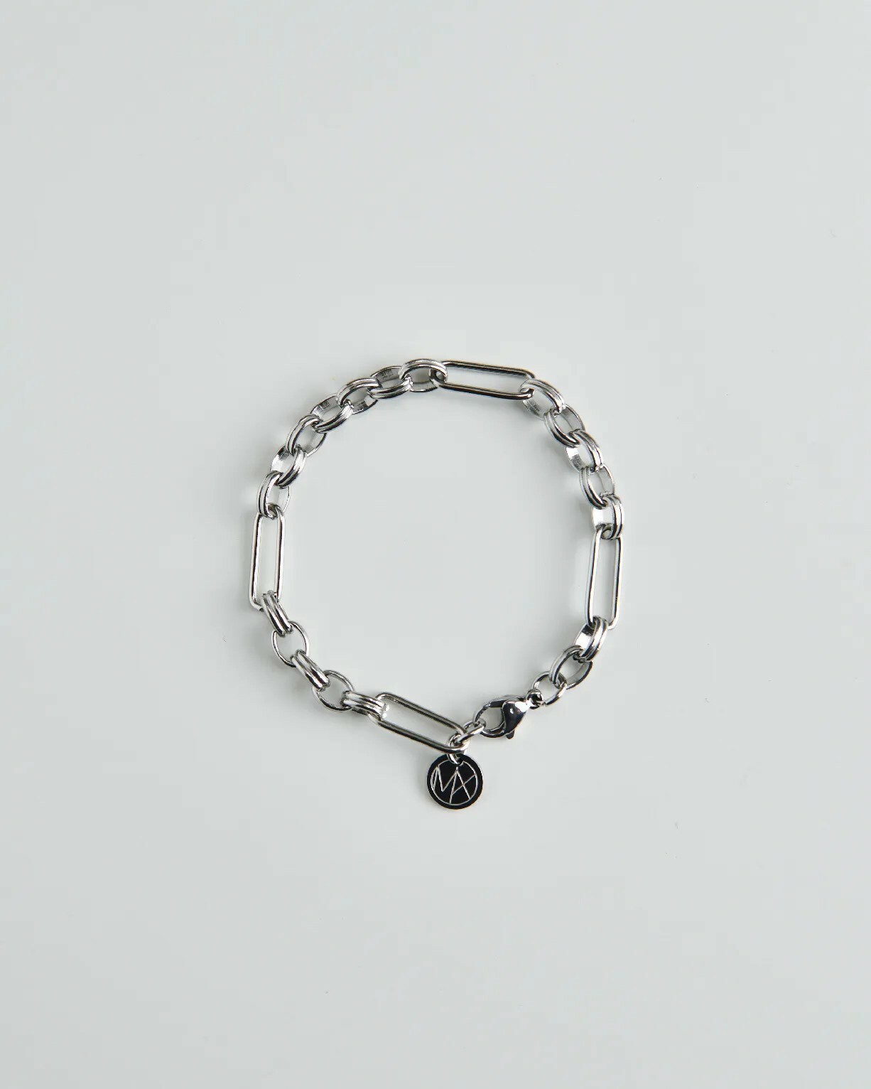 MIXTURE MB018 雙圈鏈 長方鏈 純鋼 拼接 手鏈