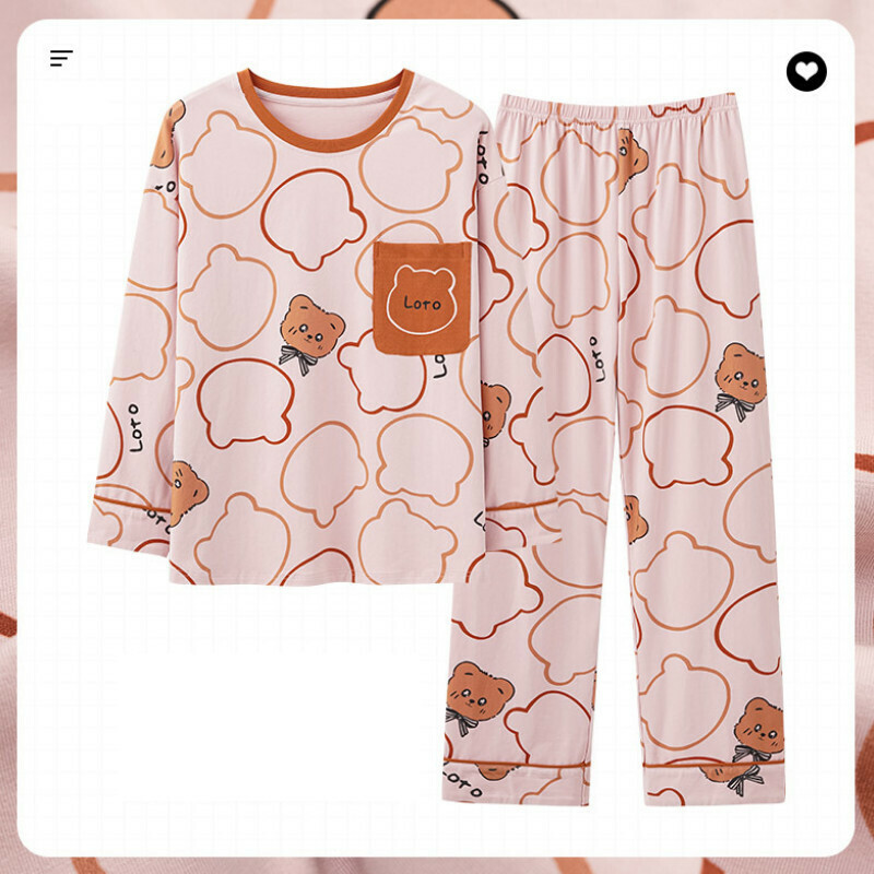 爆款長袖睡衣套裝【M-XXL碼 AM23508】【下單后聯絡客服確認發貨尺碼 】