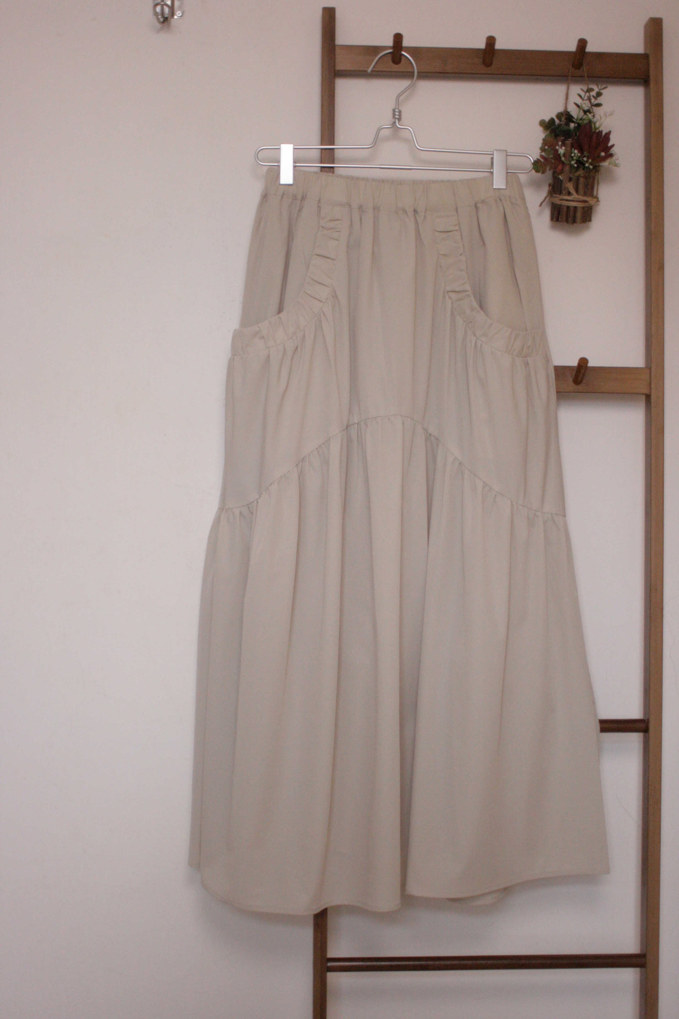 褶皺口袋半身長裙 (兩色入) 【日本直送】