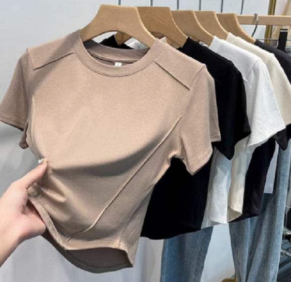 Short Sleeve T-shirt (Khaki High Quality) (Size: S-2XL) (Contact customer service to confirm the shipping size after placing an order)