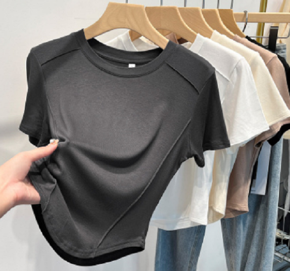 Short sleeve T-shirt (carbon gray high quality) (size: S-2XL) (contact customer service to confirm the shipping size after placing an order)