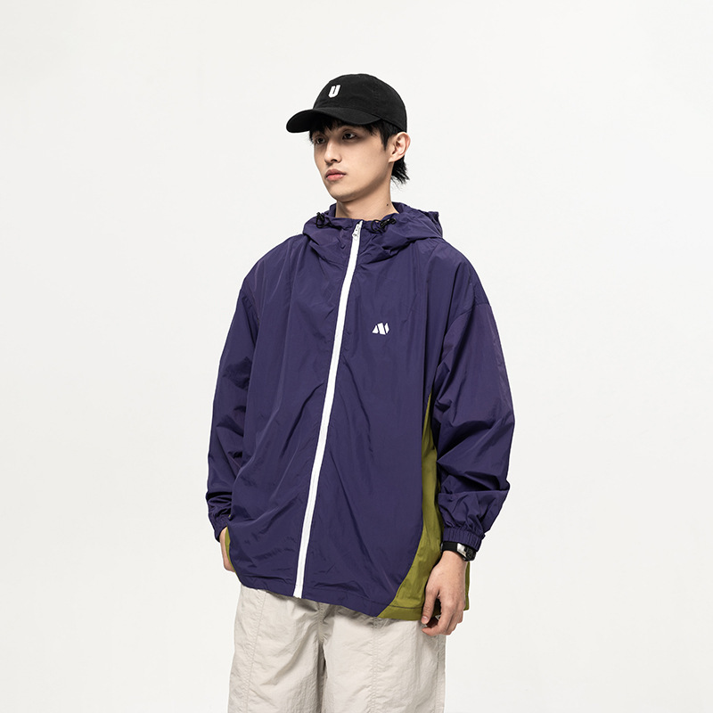 4M15 潮流街頭感撞色連帽外套 兩色