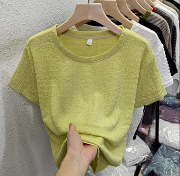 Loose White Short Sleeve T-Shirt (Green) (Size: M-2XL) (Contact Customer Service to confirm shipping size after placing an order)