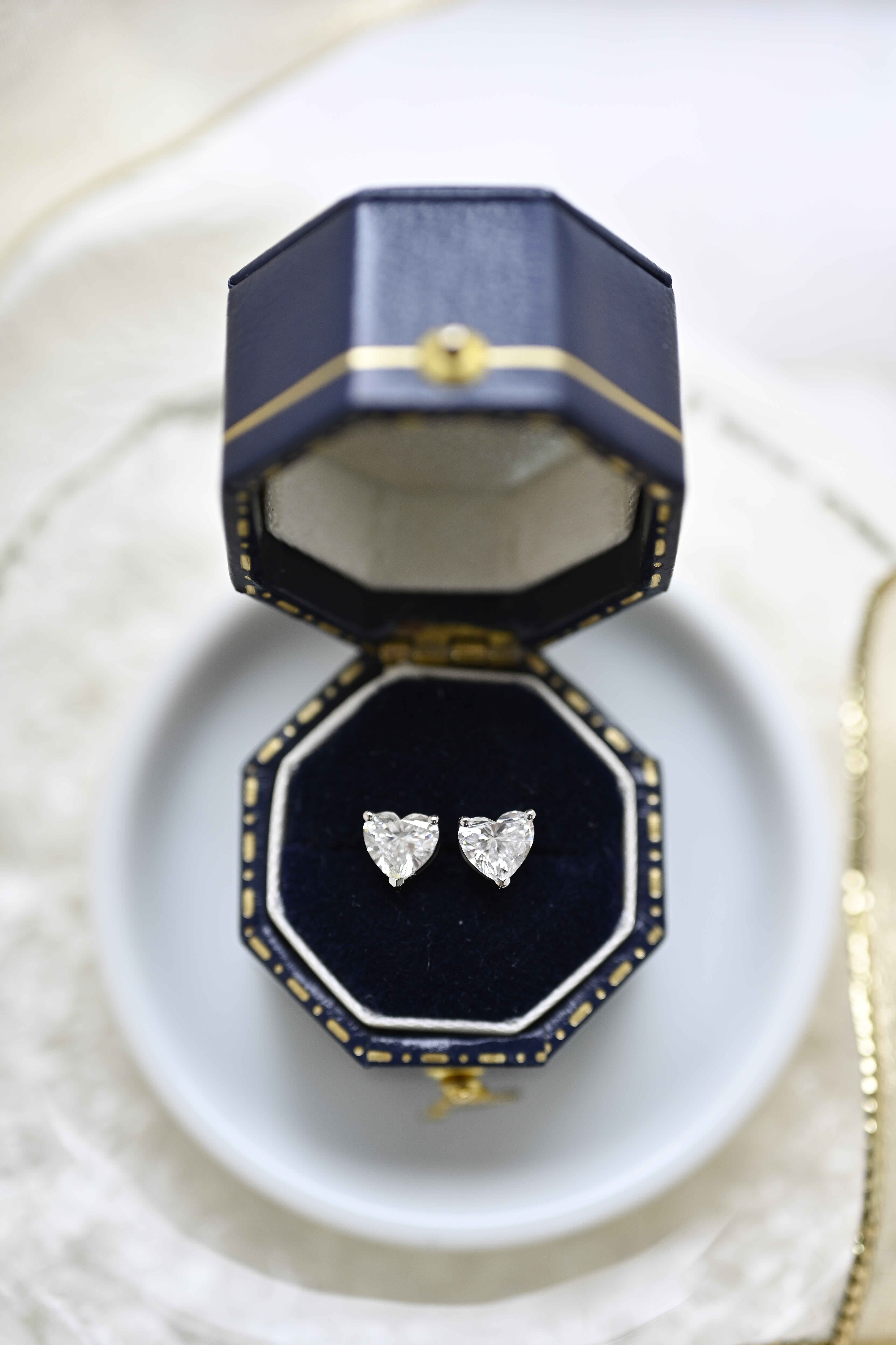 18K 0.81ct a pair Heart Shape Diamond Earring