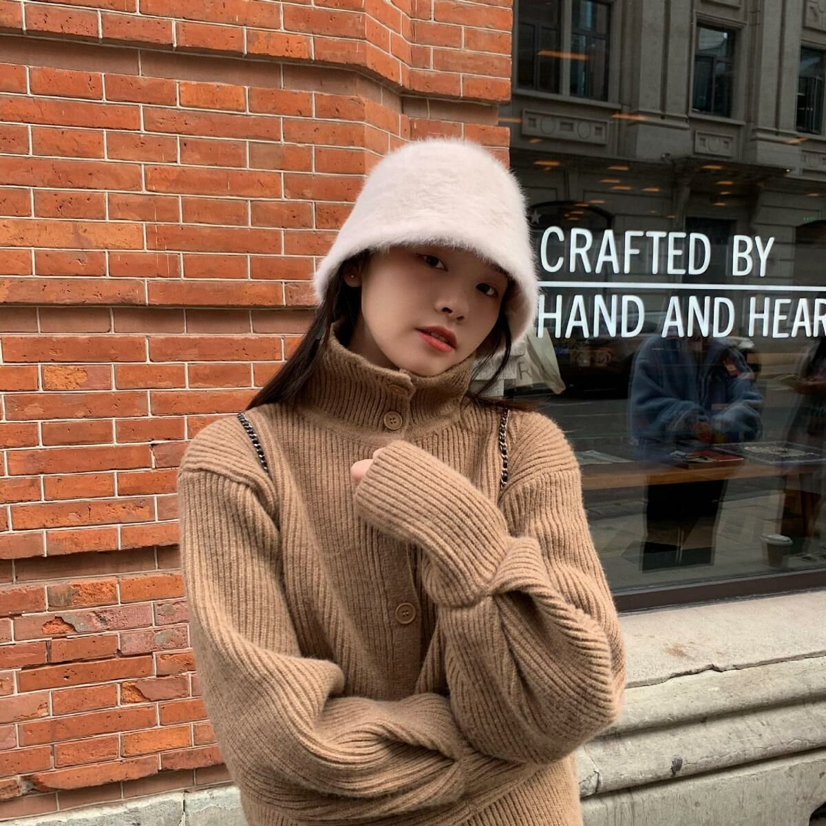 Hot selling versatile plush warm bucket hat (M (56-58cm) milk beige)