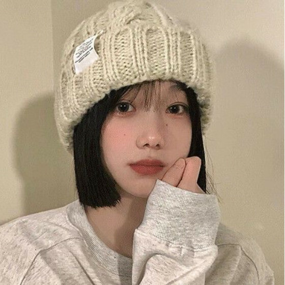熱賣純色麻花毛線帽針織帽【米白色】【均碼】