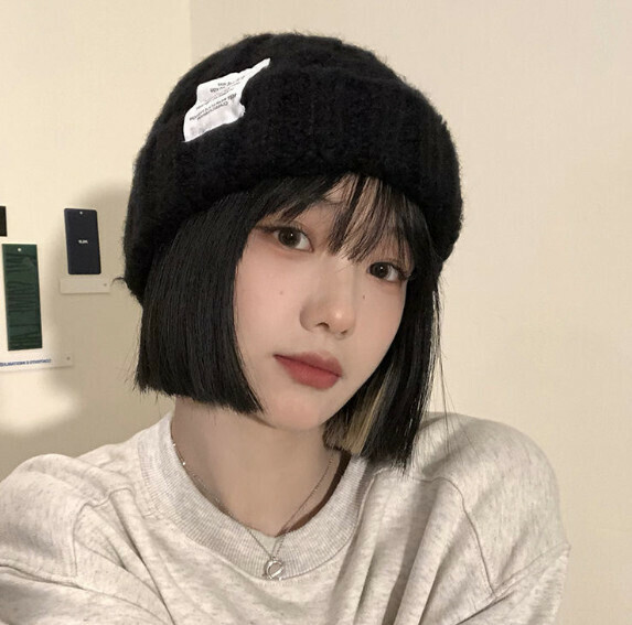熱賣純色麻花毛線帽針織帽【黑色】【均碼】