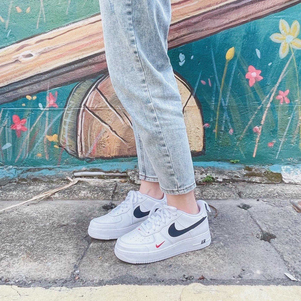 NIKE AIR FORCE 1 LOW GS DM3211-100 深藍 小紅勾 運動鞋