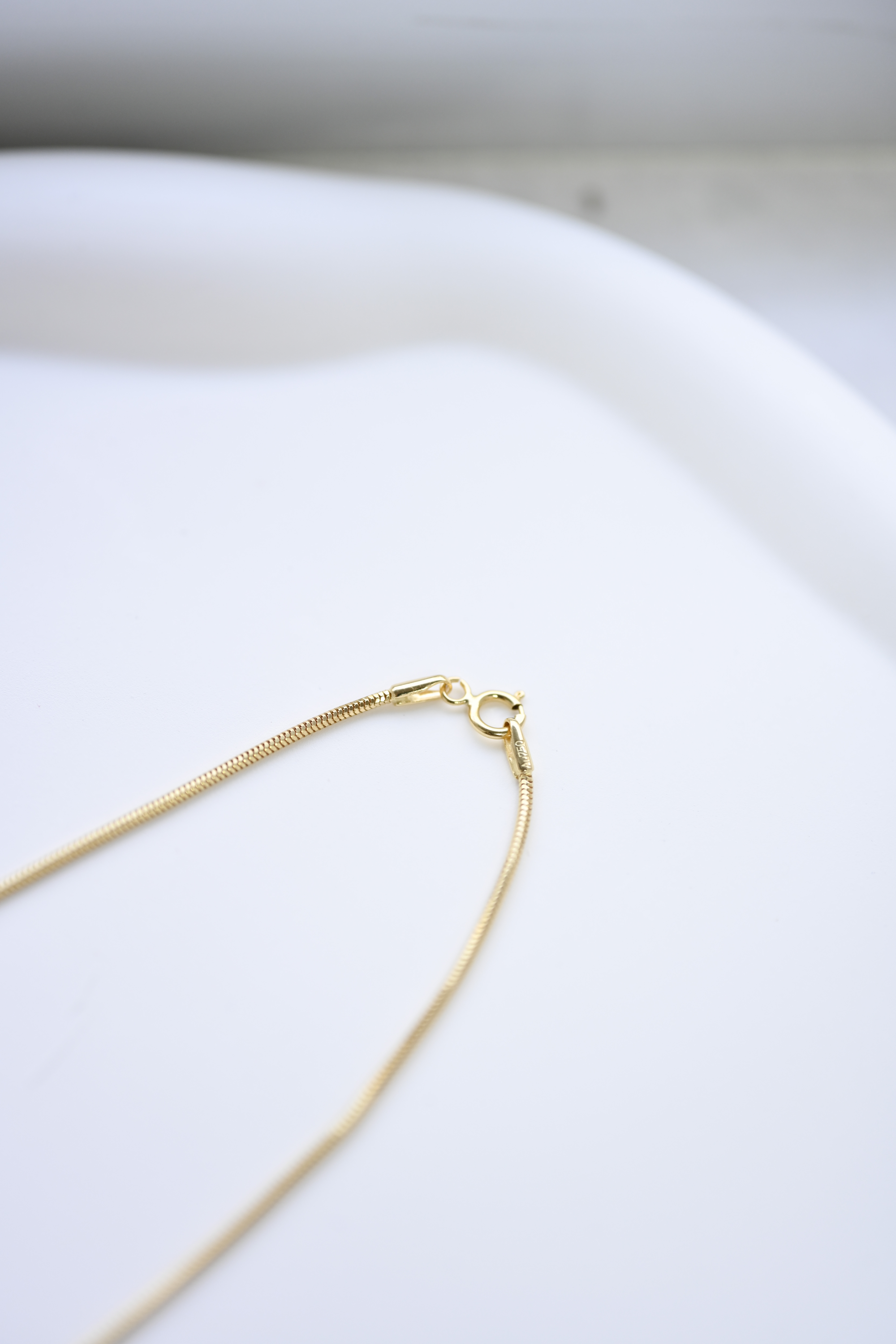 18K Yellow Gold 1.2mm Round Snake Chain Necklace