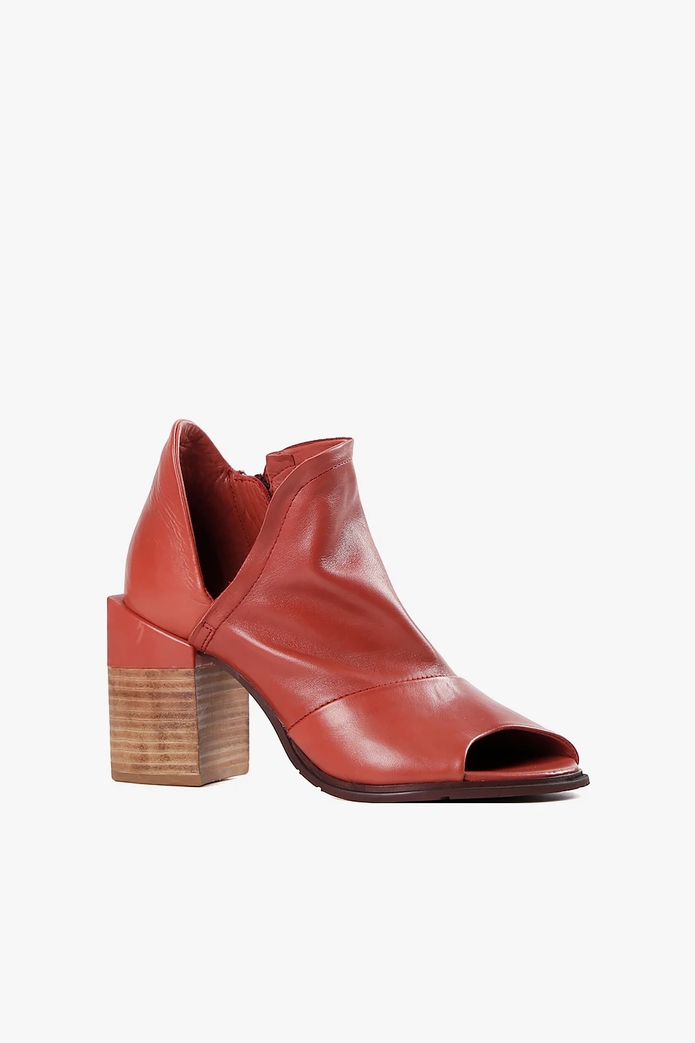 Angle Toe Softy Shootie 鞣革高跟魚口鞋