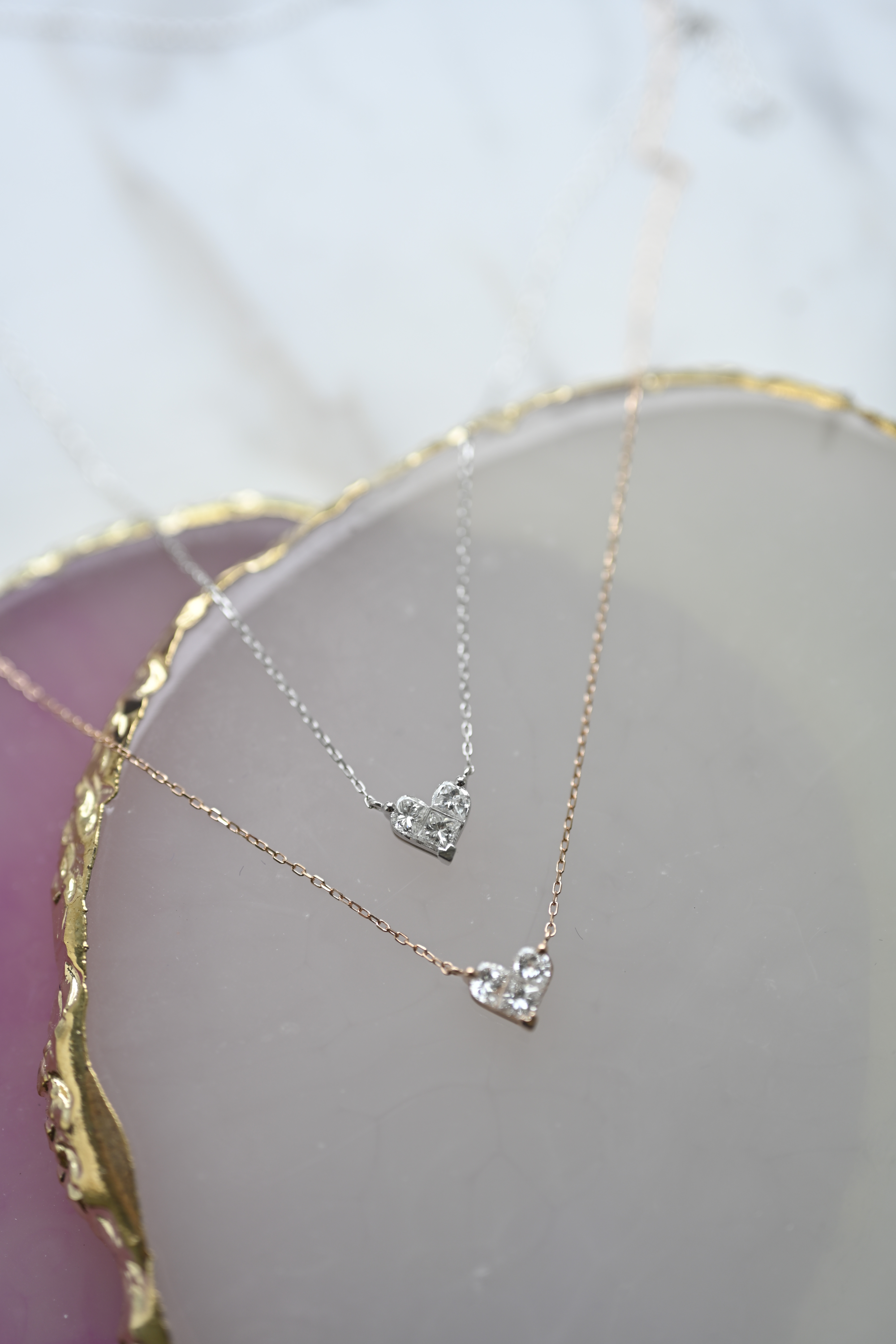 18K Baby Heart illusion Diamond Necklace