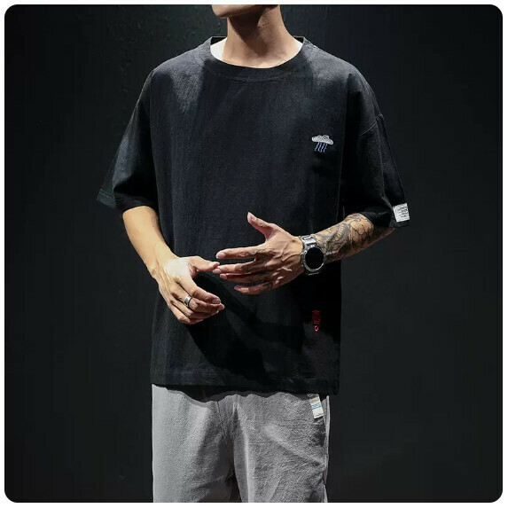 Summer Men's T-Shirt (T126 Black [M_4XL] (Contact customer service to confirm size after placing an order))