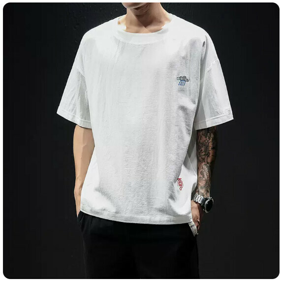 Summer Men's T-Shirt (T126 White [M_4XL Size] (Contact customer service to confirm size after placing an order))