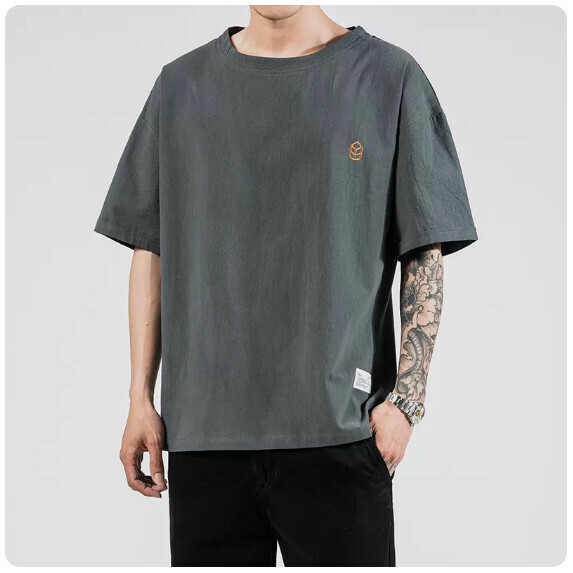 Summer Men's T-Shirt (T205 Dark Green [Size M_4XL] (Contact customer service to confirm size after placing an order))