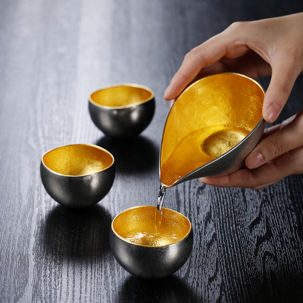 能作 金箔 純錫 圓滿 搖曳杯 (小) (95ML)