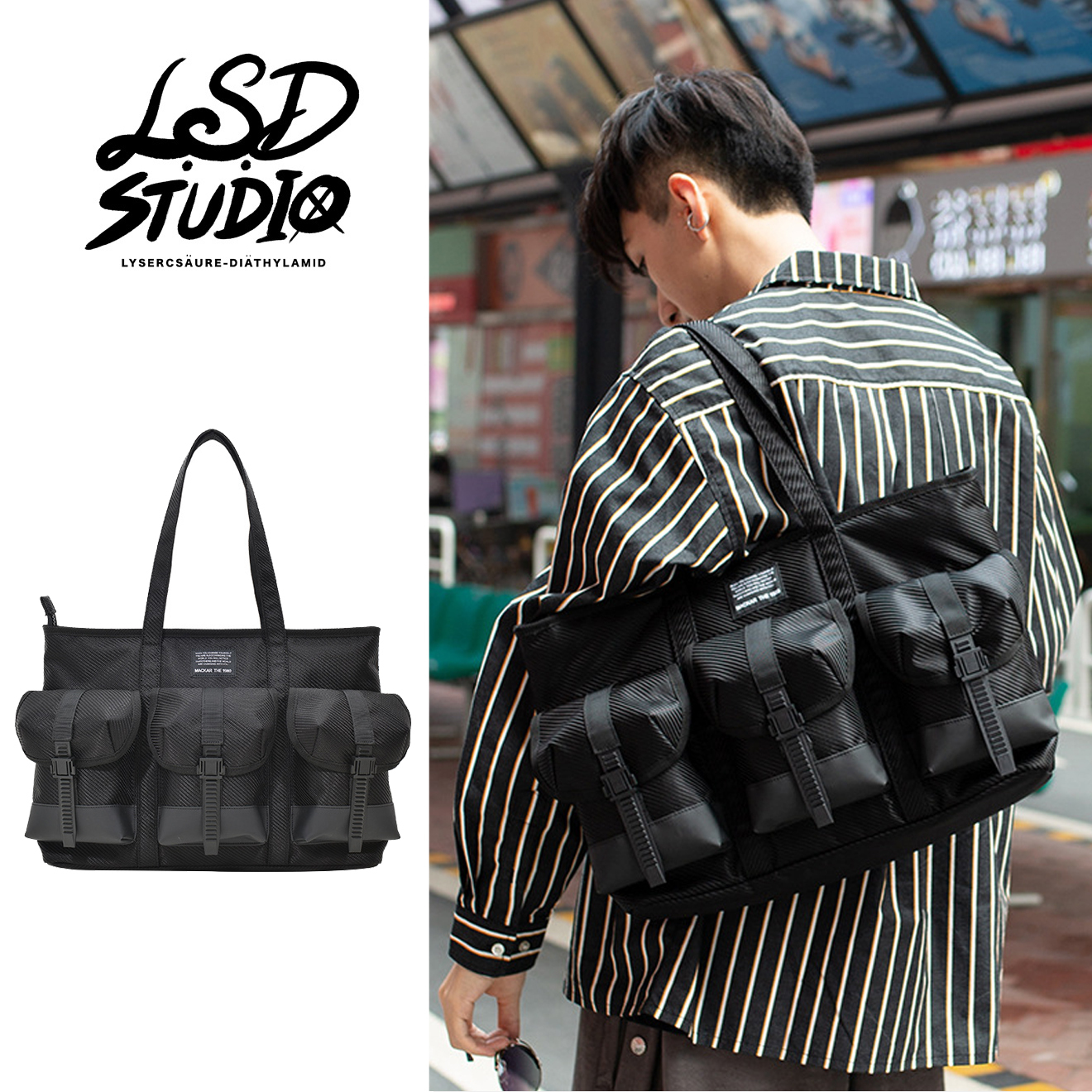 【BGMK009】三聯袋碳纖重磅設計托特包