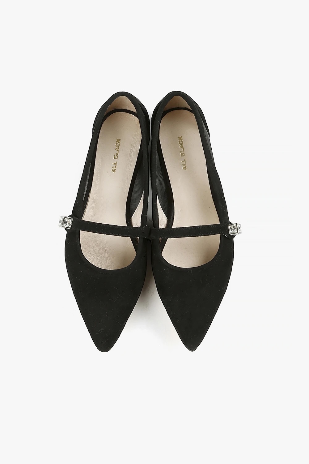 Pretty Cube 尖頭麂皮平底鞋