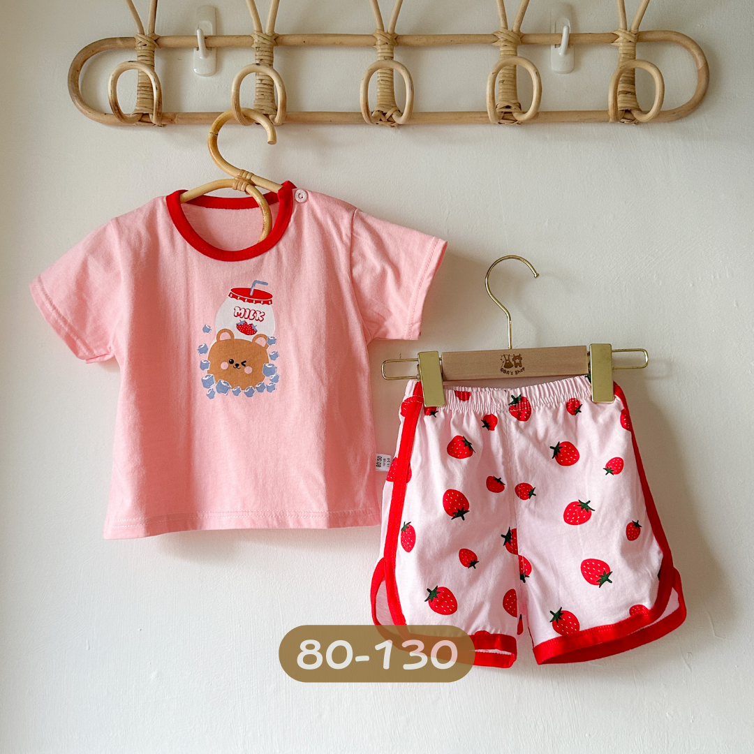 草莓牛奶居家套裝