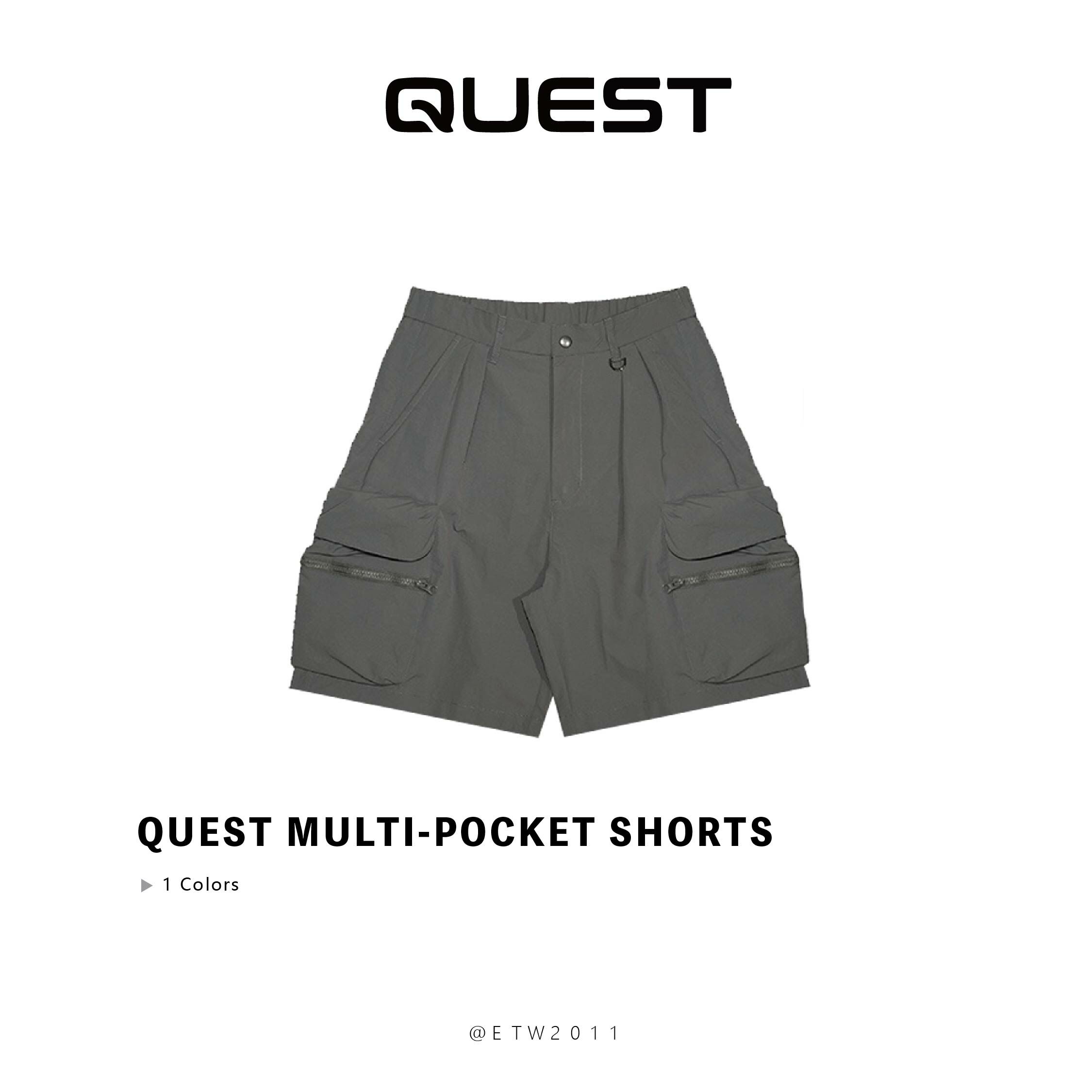 ☆ETW☆【EASY TO WEAR】QUEST MULTI-POCKET SHORTS 機能 多口袋 短褲 灰色