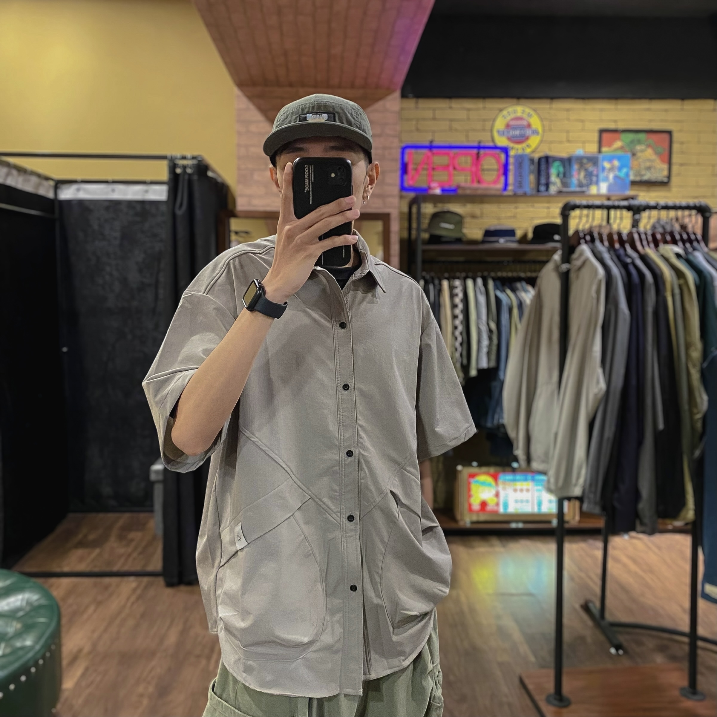 日系錦綸工裝襯衫