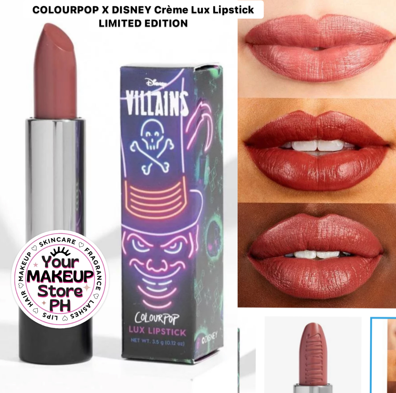 Colourpop Disney Villains high quality Lipstick