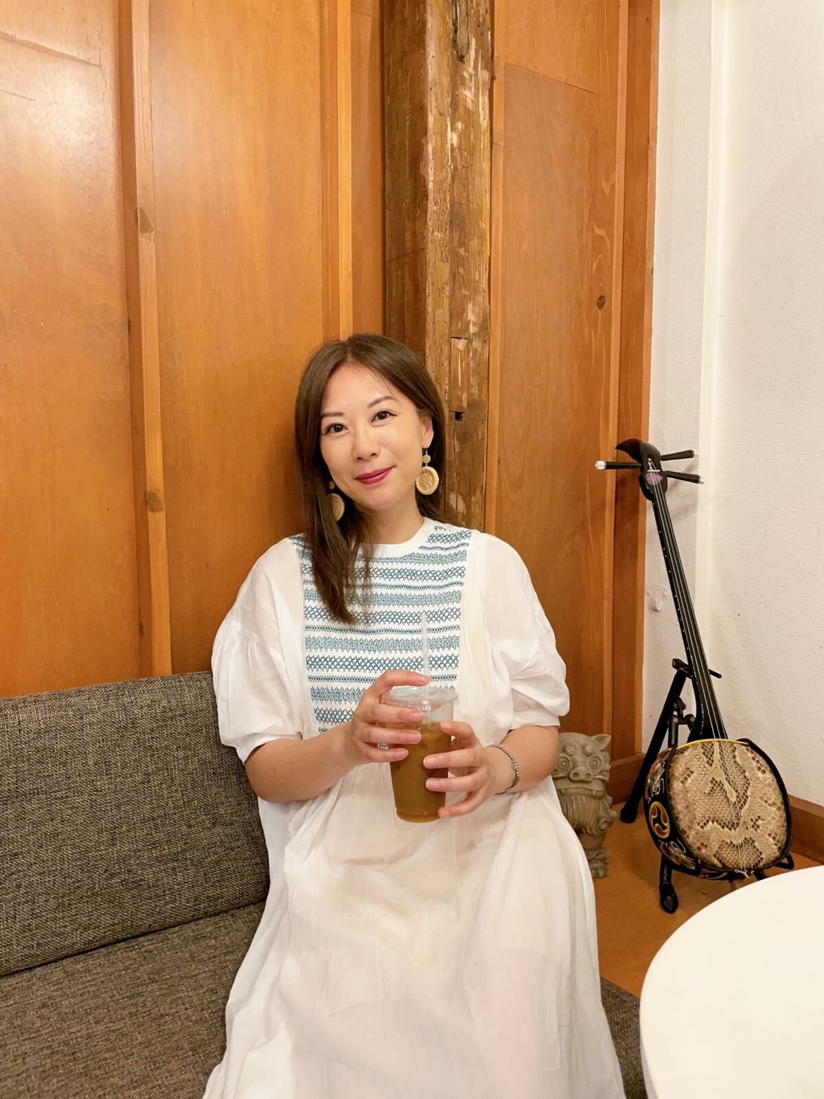 配色褶皺巴里紗連身裙【日本直送】