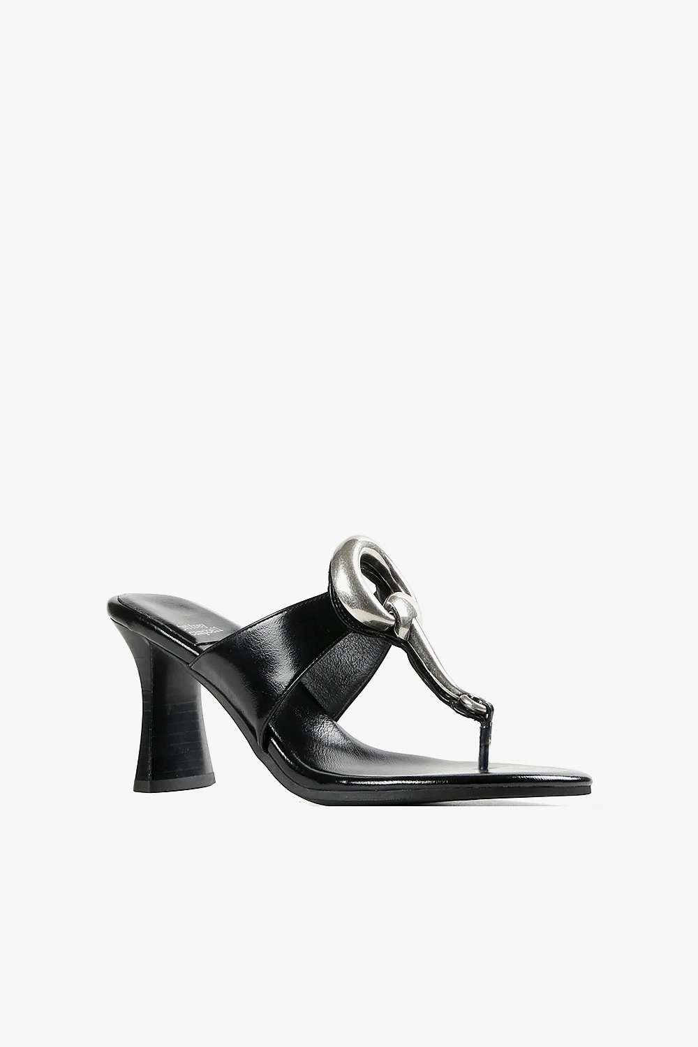 Evaluate 不規則飾釦夾腳跟鞋