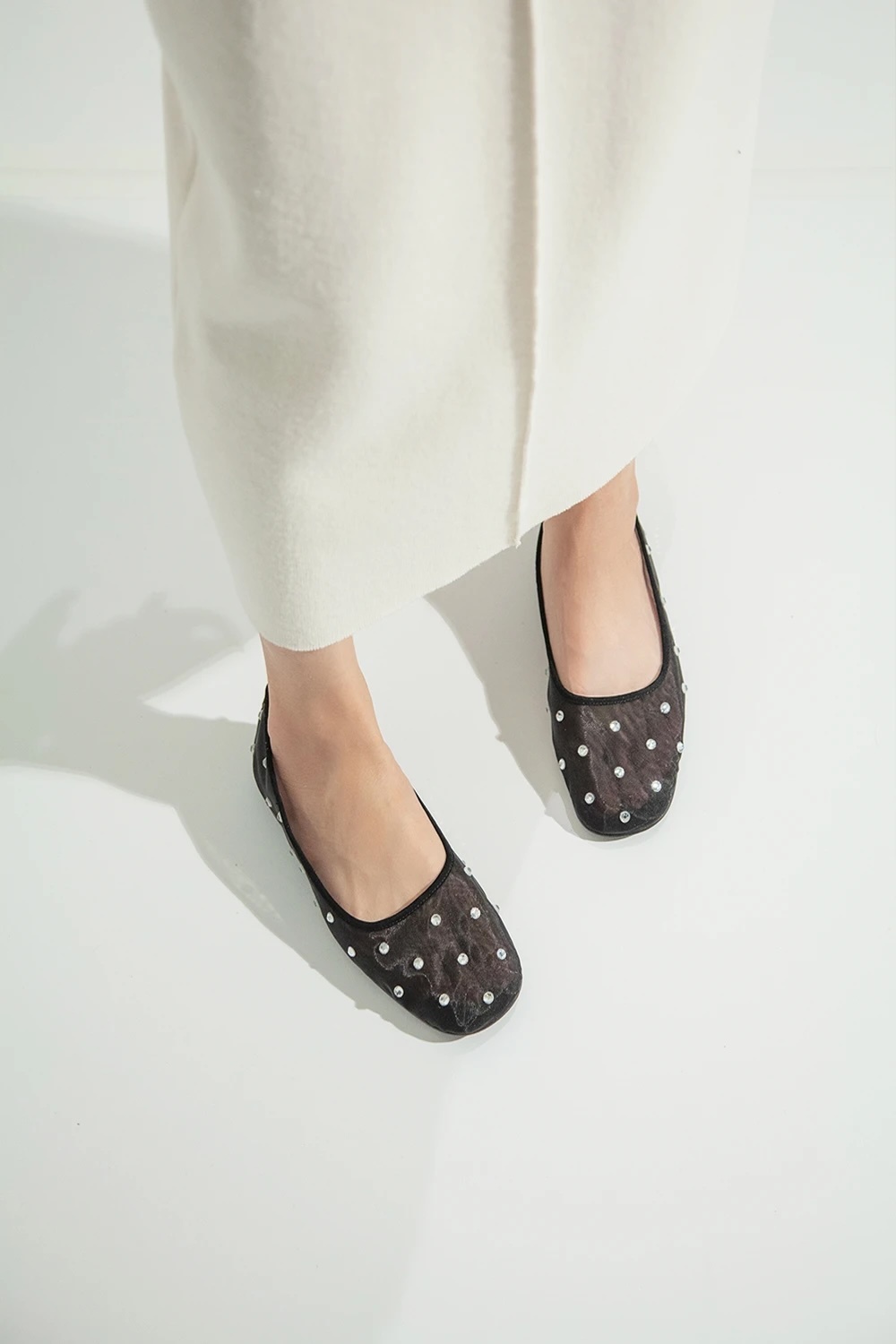 Ladanse J 網紗燙鑽芭蕾舞鞋