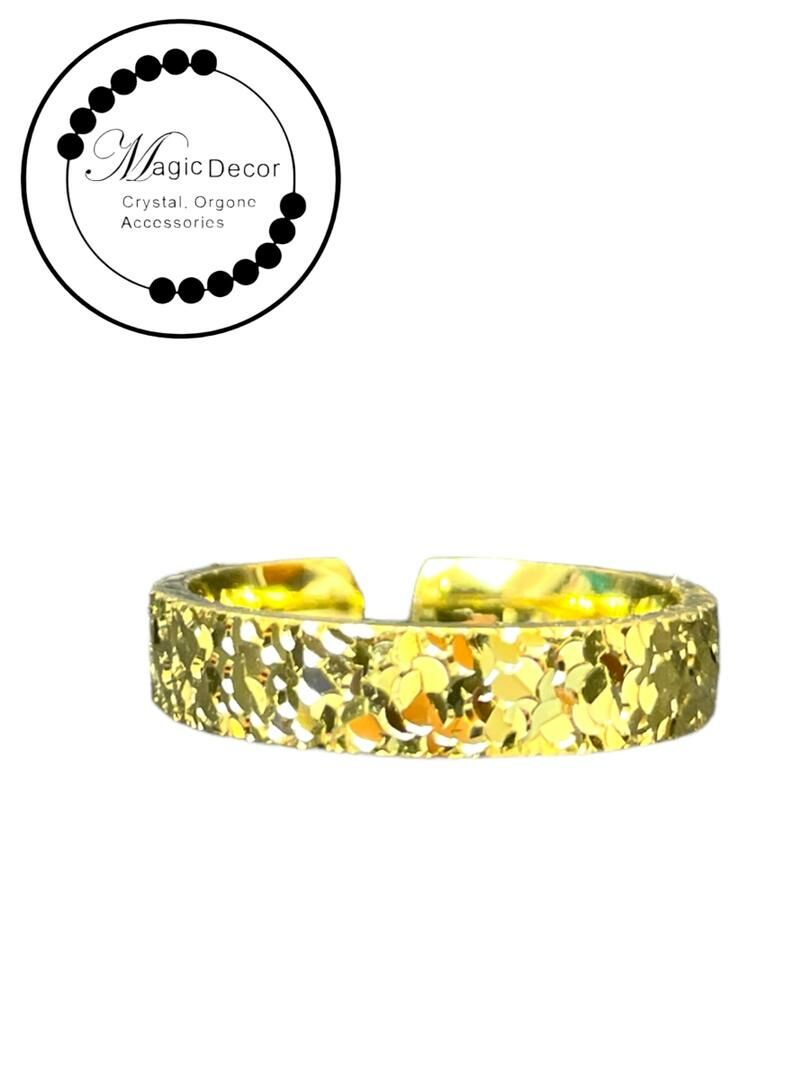 260211 - G1 真金電鍍碎冰冰開口戒指(一物一證書)