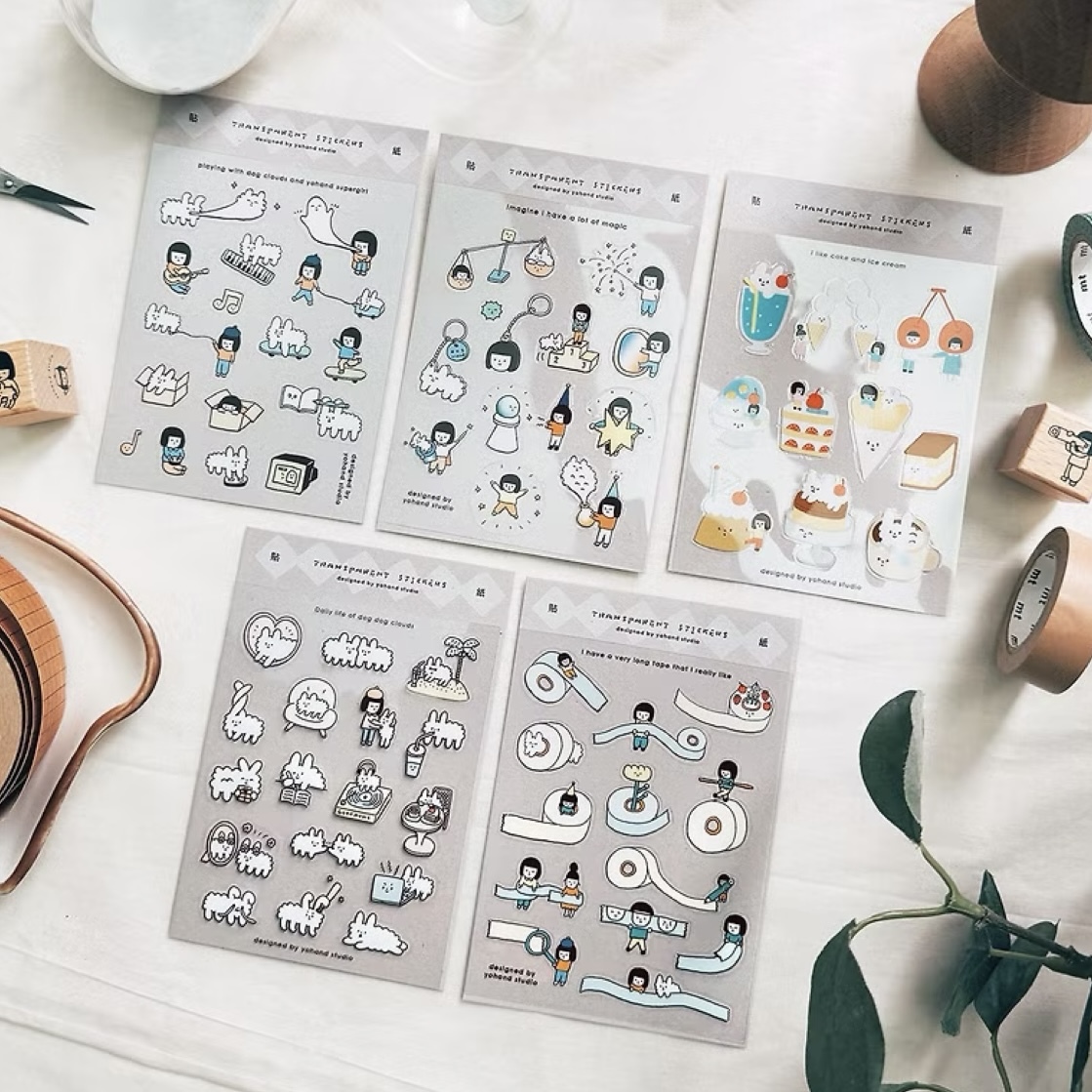 右手超人 透明割型小貼紙 手帳貼紙