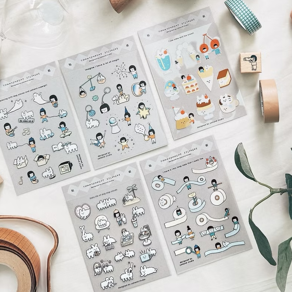 右手超人 透明割型小貼紙 手帳貼紙