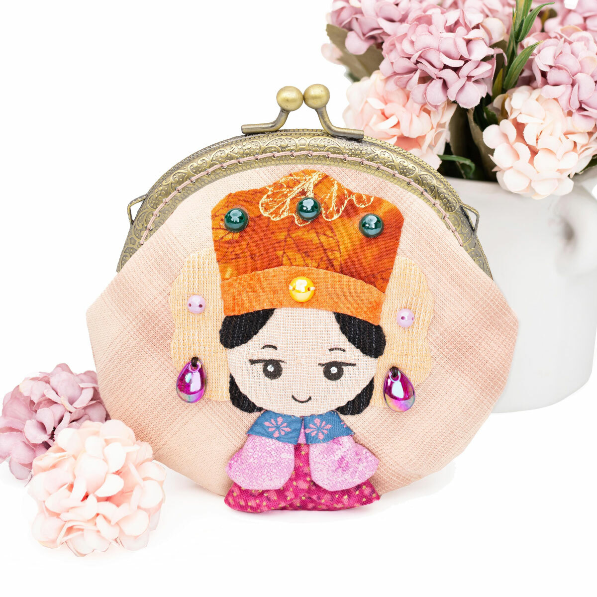 10.5公分半圓壓花口金 【贈10.5公分媽祖口金包-貼縫版紙型】