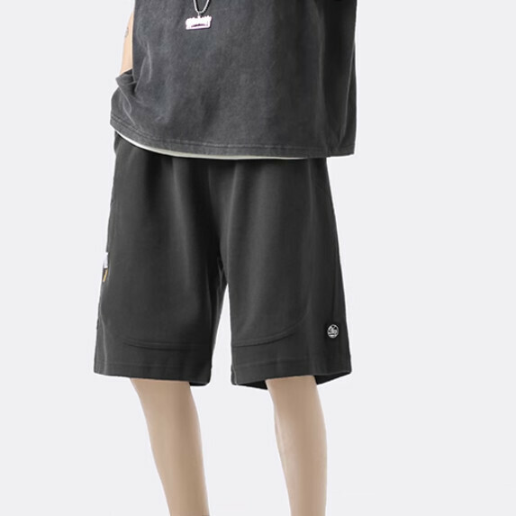 Wide-legged shorts men's summer (black [size M_2XL] (contact customer service to confirm the shipping size after placing an order)
