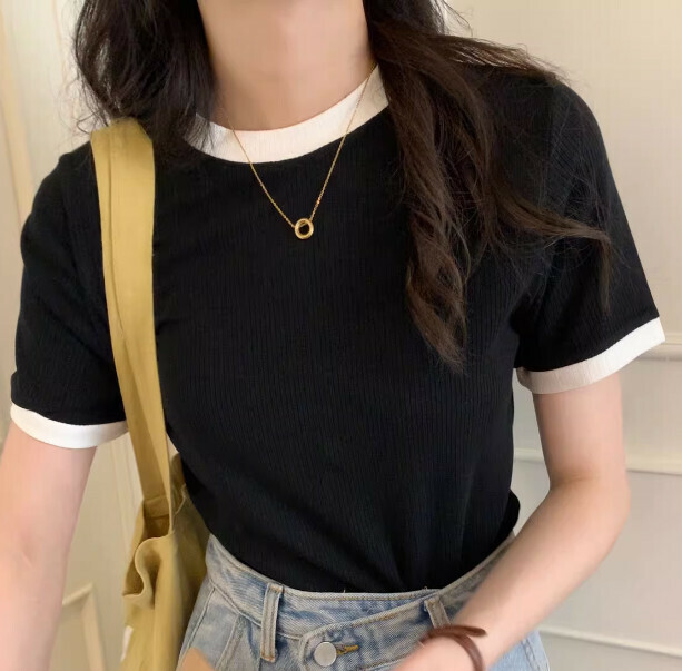 Slim Short Sleeve T-Shirt (Black One-size-fits-all)