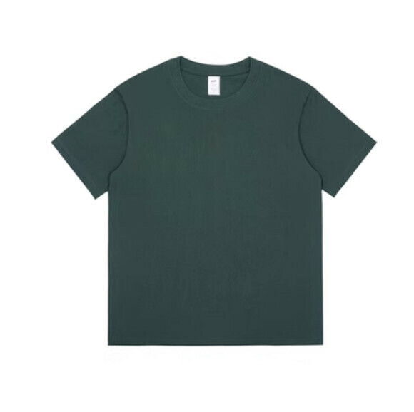 Simple and opaque solid color short-sleeved T (dark green) [S-4XL size] [Contact customer service to confirm the shipping size after placing an order]