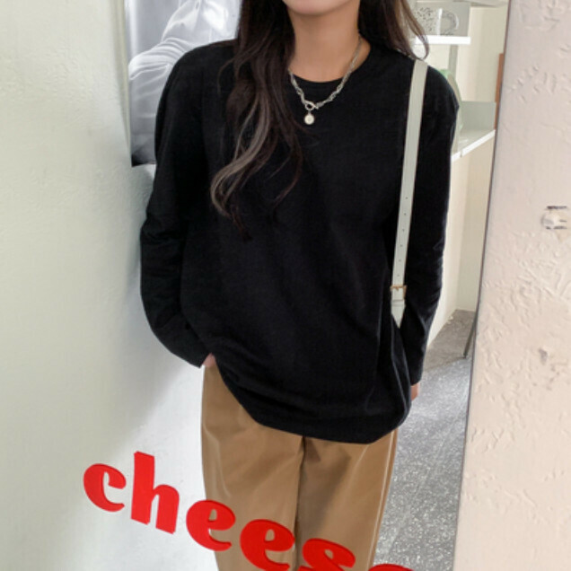 Cotton base T-shirt (black long sleeve S-2XL contact customer service to confirm the shipping size after placing an order)