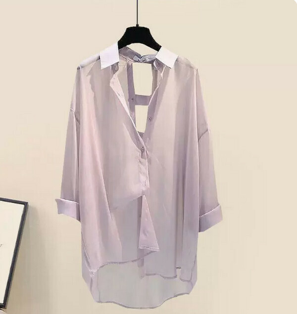 新款防曬襯衫#單件(紫色)(M-4XL碼) (下單後聯系客服確認尺碼) 