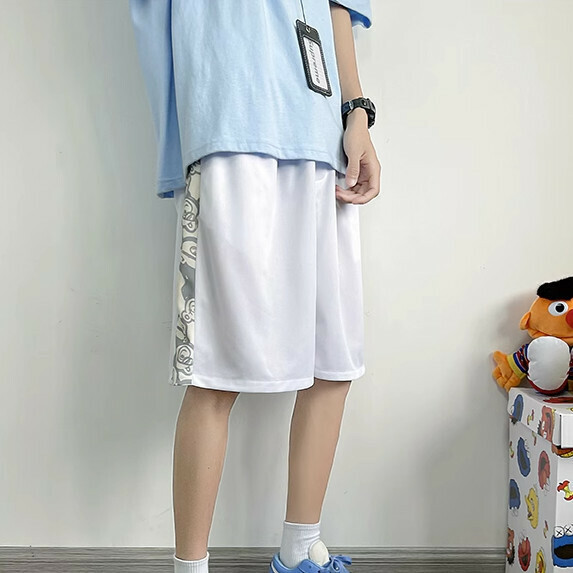 Cashew Flower Sports Shorts Men's Summer (White [M_5XL Size] (Contact customer service to confirm the shipping size after placing an order)