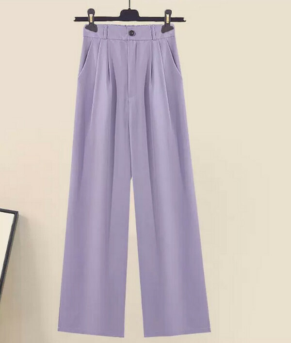 Casual Wide-Leg Pants#Single Piece (Purple) (M-4XL) (Contact customer service to confirm size after placing an order) 