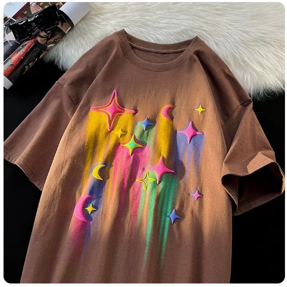 Short-sleeved T-shirt man (brown [size M_5XL] (contact customer service to confirm the shipping size after placing an order))