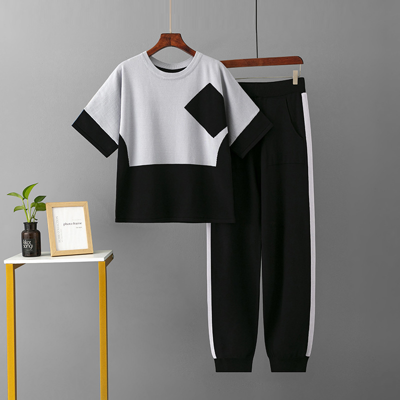 Temperament Casual Knit Sweater Set (One-size-fits-all Top + Pants Grey)