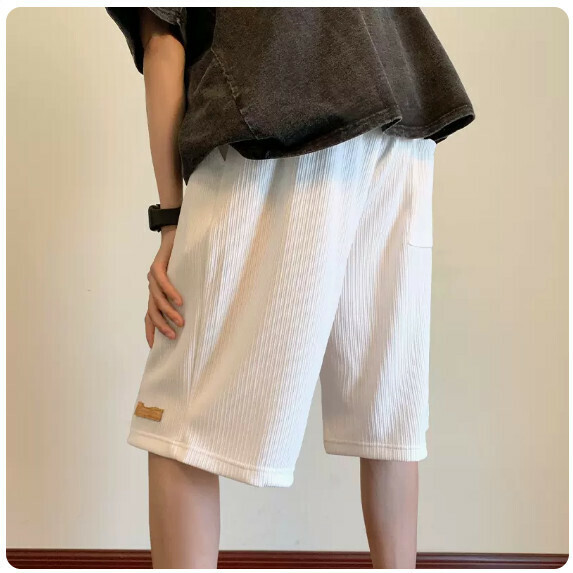 Drap shorts men's summer (white [size M_5XL] (contact customer service to confirm the shipping size after placing an order)