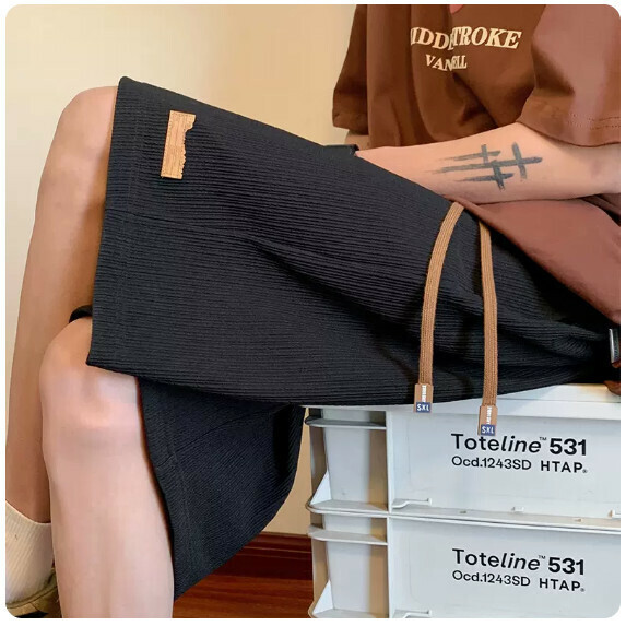 Drap shorts men's summer (black [size M_5XL] (contact customer service to confirm the shipping size after placing an order)