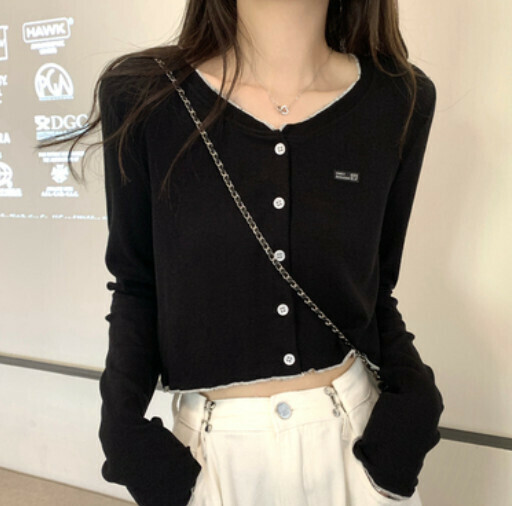 Thin Long Sleeve T-Shirt (Black One-size-fits-all)