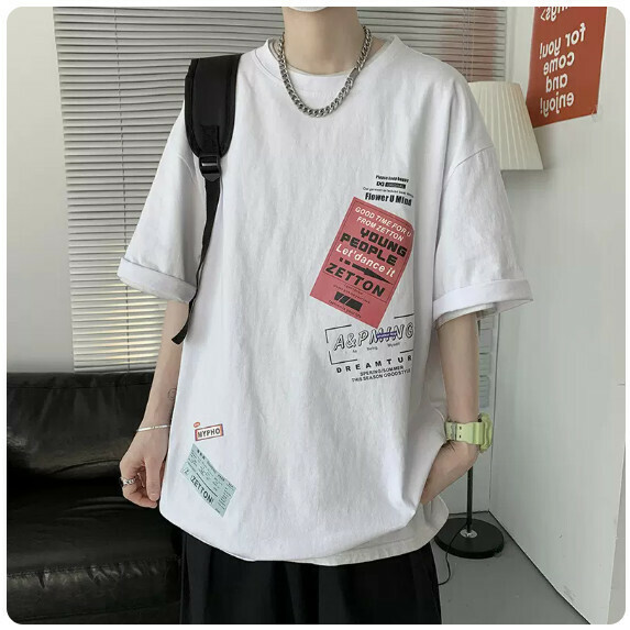 T-shirt man (white [size S_4XL] (contact customer service to confirm the shipping size after placing an order))