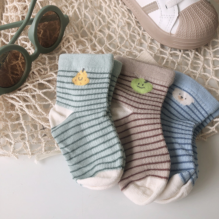 條紋小熊網眼襪子組